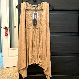 Brand New Sleeveless Tan Cardigan-with tags!